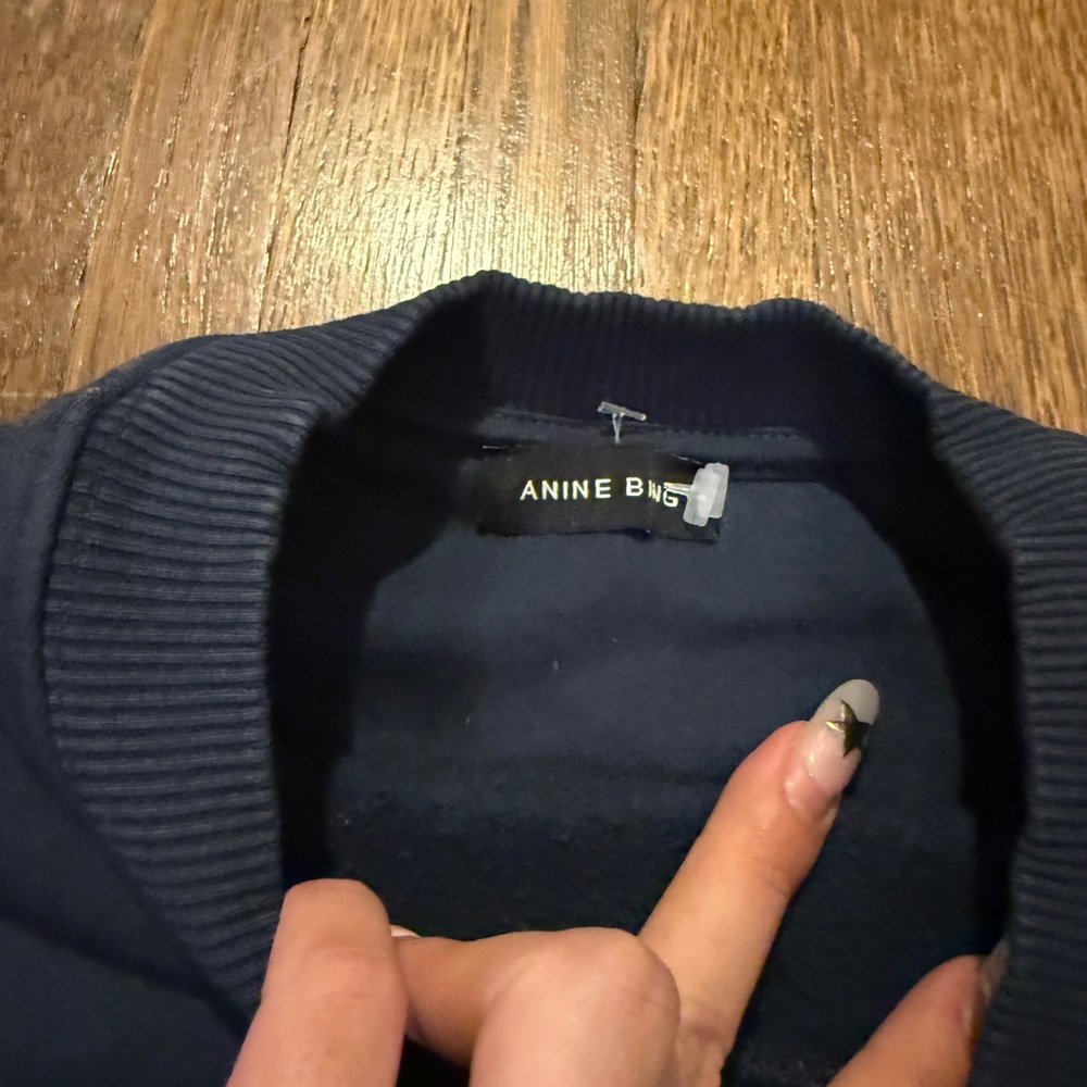Anine Bing Navy Blue Crewneck- size small - Picture 2 of 5